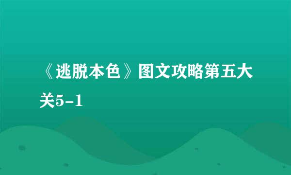 《逃脱本色》图文攻略第五大关5-1