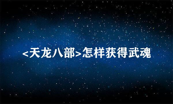 <天龙八部>怎样获得武魂