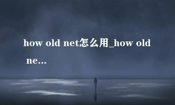 how old net怎么用_how old net怎么玩儿