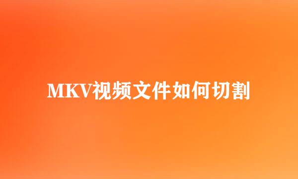 MKV视频文件如何切割