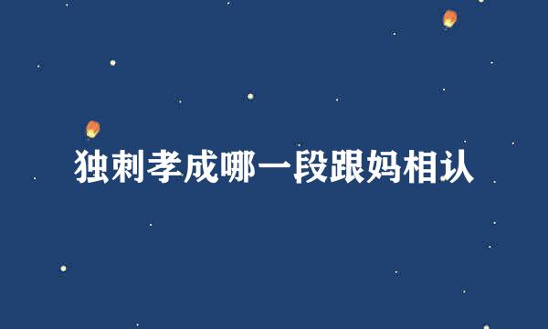 独刺孝成哪一段跟妈相认