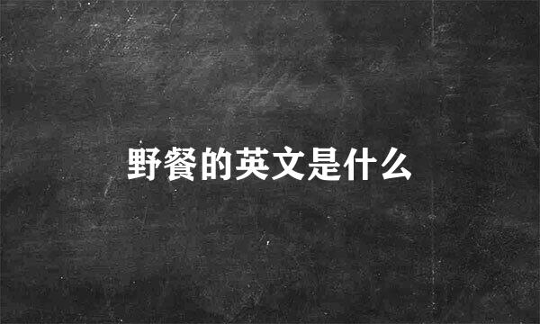 野餐的英文是什么