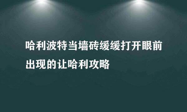 哈利波特当墙砖缓缓打开眼前出现的让哈利攻略