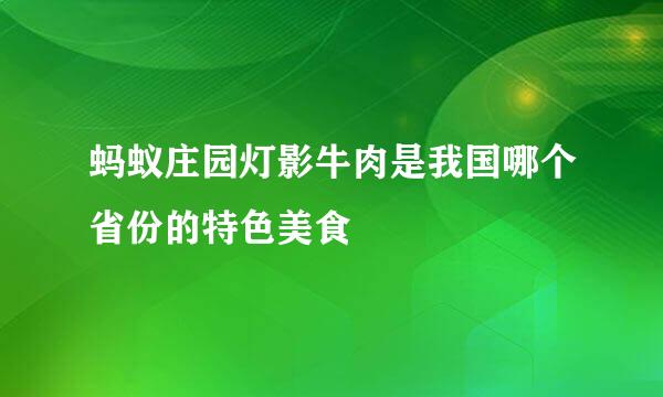 蚂蚁庄园灯影牛肉是我国哪个省份的特色美食