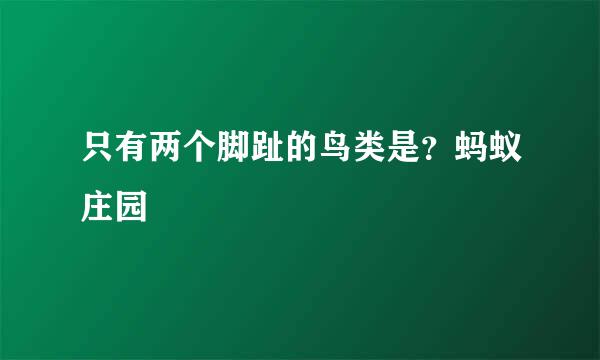 只有两个脚趾的鸟类是？蚂蚁庄园