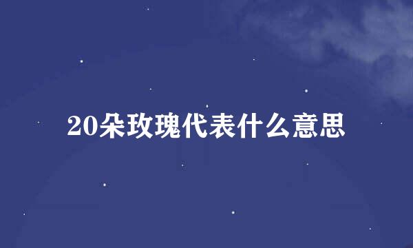 20朵玫瑰代表什么意思