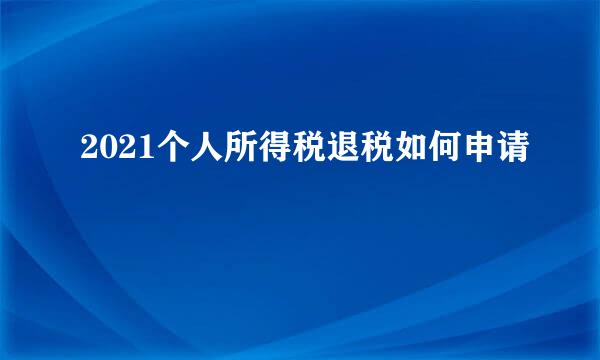 2021个人所得税退税如何申请