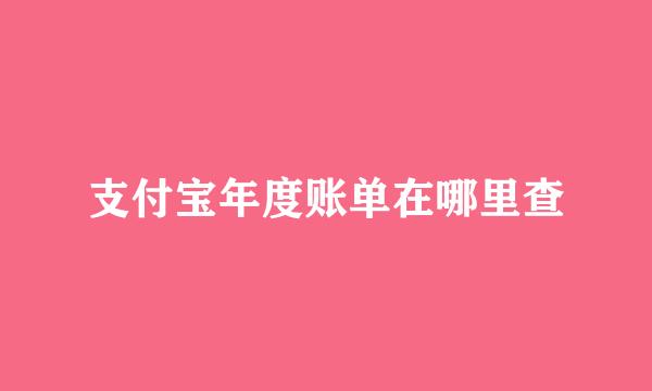 支付宝年度账单在哪里查