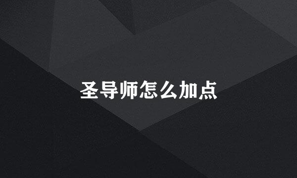 圣导师怎么加点