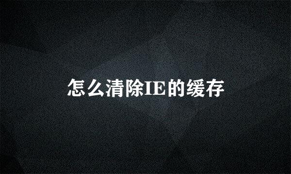 怎么清除IE的缓存