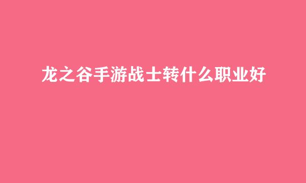 龙之谷手游战士转什么职业好