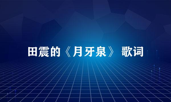 田震的《月牙泉》 歌词