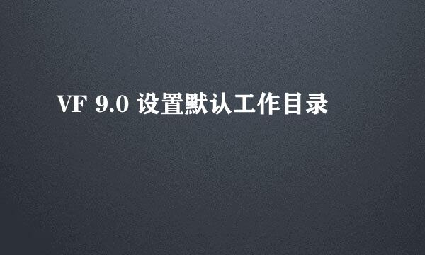 VF 9.0 设置默认工作目录