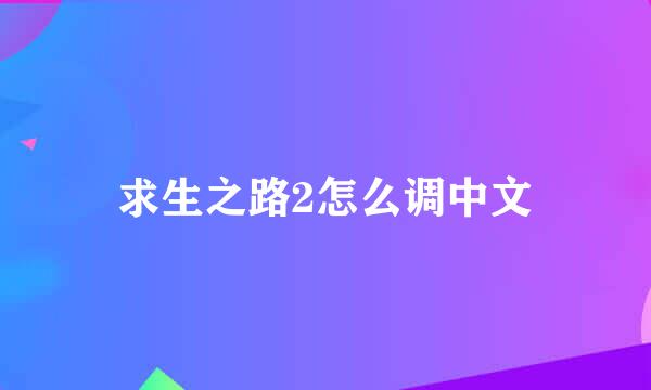 求生之路2怎么调中文