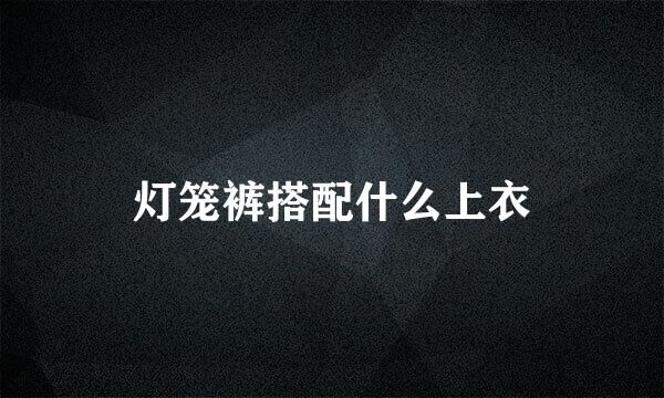 灯笼裤搭配什么上衣