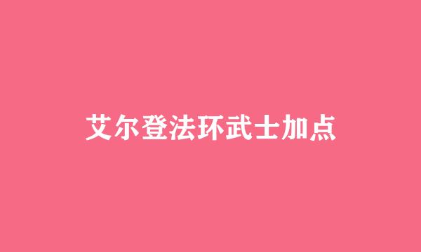 艾尔登法环武士加点