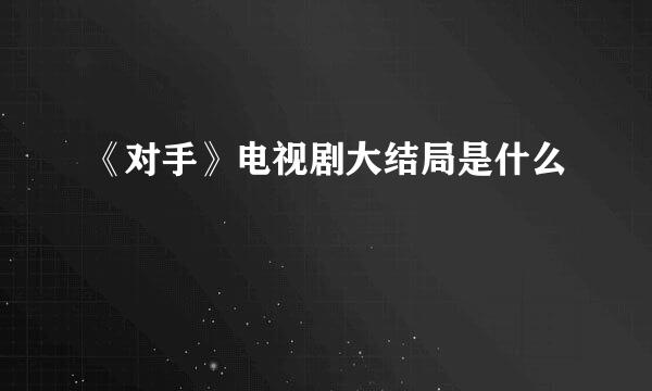 《对手》电视剧大结局是什么
