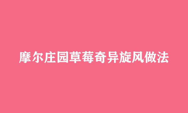 摩尔庄园草莓奇异旋风做法