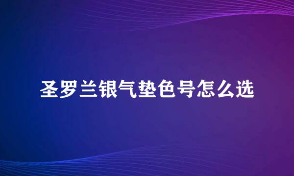 圣罗兰银气垫色号怎么选