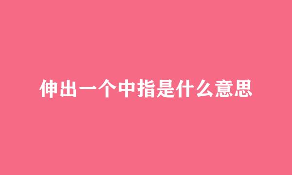 伸出一个中指是什么意思