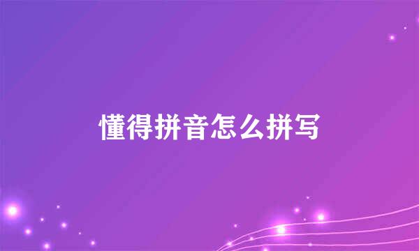 懂得拼音怎么拼写