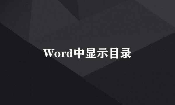 Word中显示目录