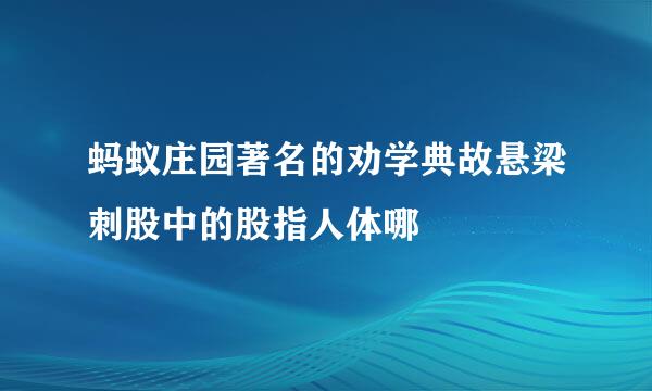 蚂蚁庄园著名的劝学典故悬梁刺股中的股指人体哪