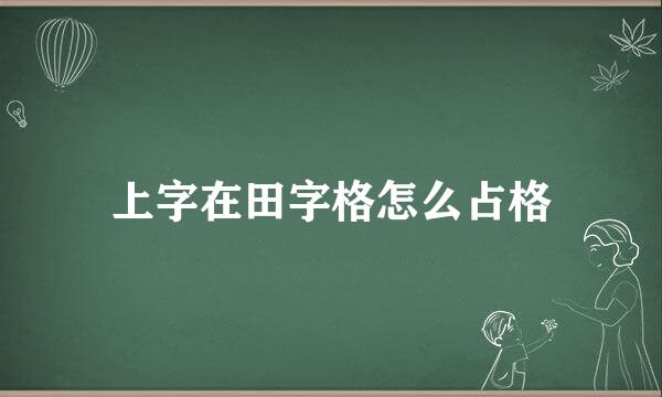 上字在田字格怎么占格