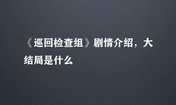 《巡回检查组》剧情介绍，大结局是什么