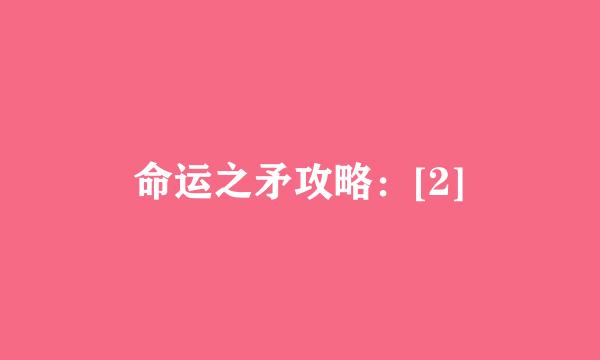 命运之矛攻略：[2]
