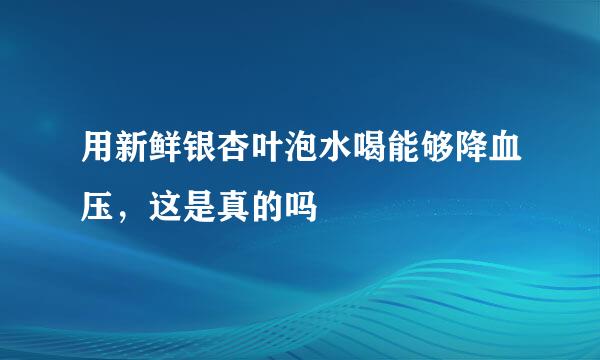 用新鲜银杏叶泡水喝能够降血压，这是真的吗