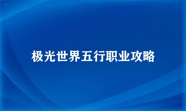 极光世界五行职业攻略