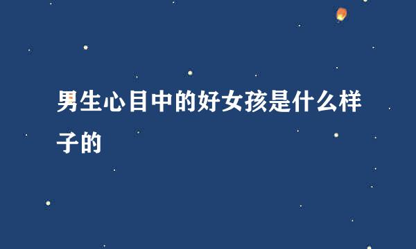 男生心目中的好女孩是什么样子的