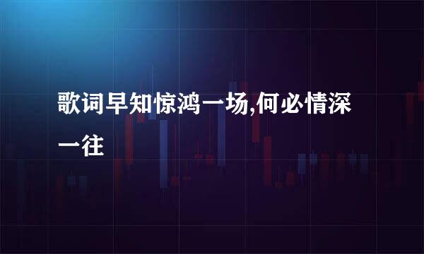 歌词早知惊鸿一场,何必情深一往