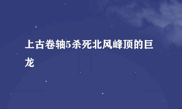 上古卷轴5杀死北风峰顶的巨龙