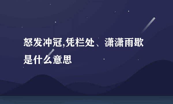 怒发冲冠,凭栏处、潇潇雨歇是什么意思