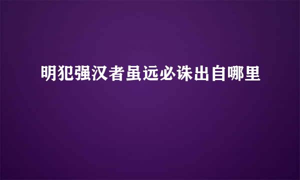 明犯强汉者虽远必诛出自哪里
