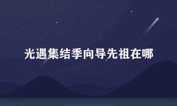光遇集结季向导先祖在哪