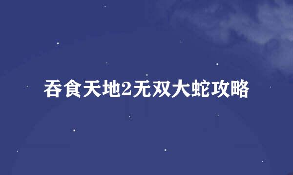 吞食天地2无双大蛇攻略