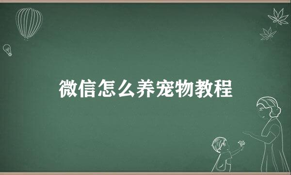 微信怎么养宠物教程