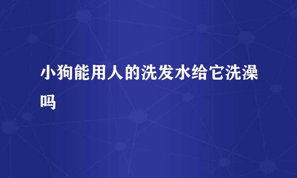 小狗能用人的洗发水给它洗澡吗