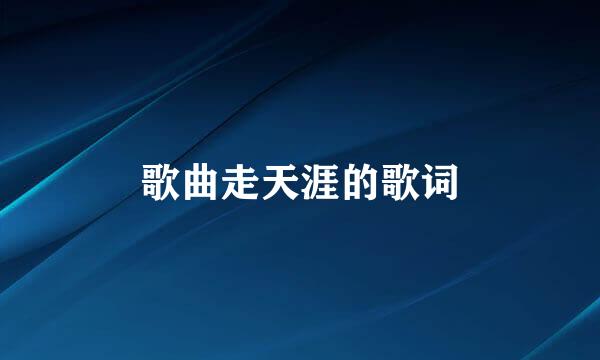 歌曲走天涯的歌词