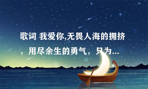 歌词 我爱你,无畏人海的拥挤，用尽余生的勇气，只为能靠近你是什么歌