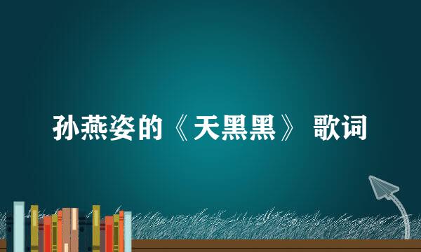 孙燕姿的《天黑黑》 歌词