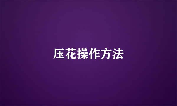 压花操作方法