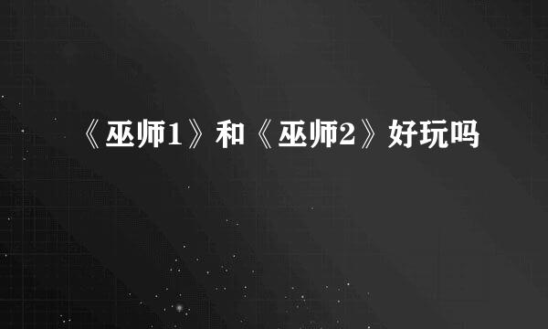 《巫师1》和《巫师2》好玩吗