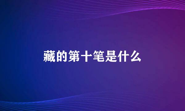 藏的第十笔是什么