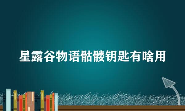 星露谷物语骷髅钥匙有啥用