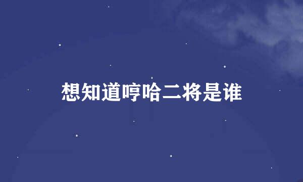 想知道哼哈二将是谁