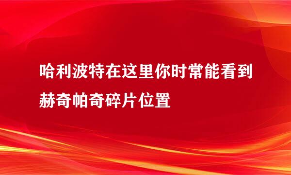 哈利波特在这里你时常能看到赫奇帕奇碎片位置